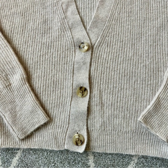 J. Crew Oatmeal Tan Alpaca Knit Cropped Cardigan - Picture 2 of 4